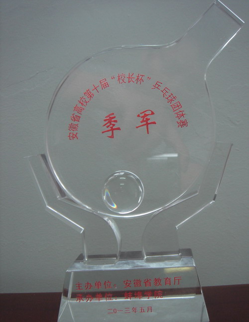 安徽省高校第十届“校长杯”团体第三名奖牌